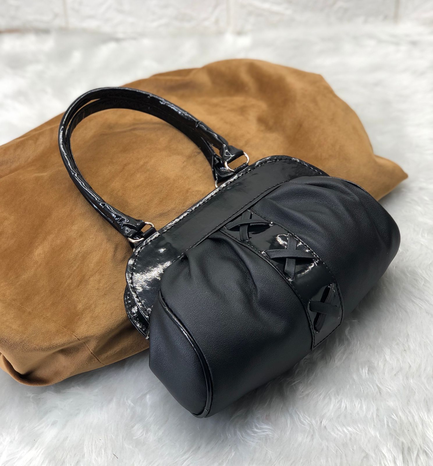 Minimal Chic: Small Sling Bag with Cross Mark Center